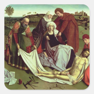 De Lamentatie over de dode Christus Vierkante Sticker