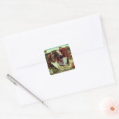 De Lamentatie over de dode Christus Vierkante Sticker (Envelop)