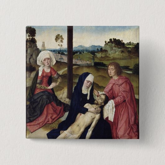 De Lamentation, c.1455-60 Vierkante Button 5,1 Cm (Voorkant)