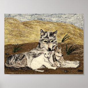 De lammeren zullen met de wolf omgaan poster