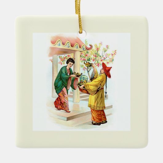 De lamp van Aladdin Keramisch Ornament (Voorkant)