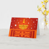 De lamp van Diwali - Kaart (Gele Bloem)