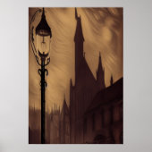De lamppost in de stad | AI Art Poster (Voorkant)