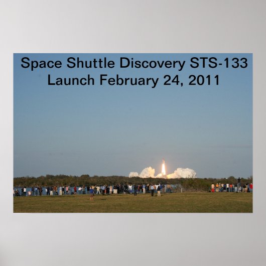 De lancering van Discovery STS-133 Poster (Voorkant)