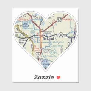De Land Florida Map Sticker