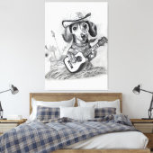 De landelijke crooner teckel canvas afdruk (Insitu (Slaapkamer))