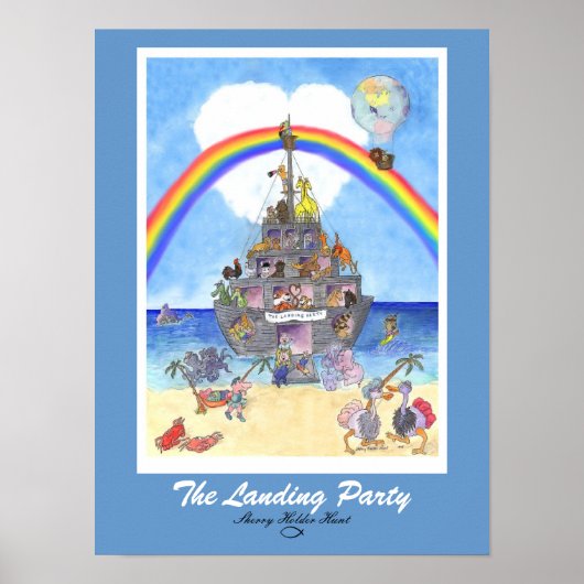 De landende partij drukt af poster (Voorkant)