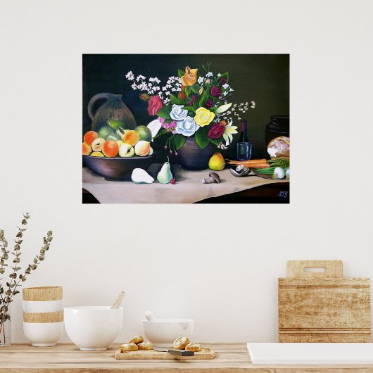 De landentabel poster (Keuken)