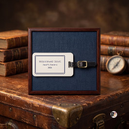 De Landgoed Oude Rijkdom Typografie Navy Crème Bagagelabel