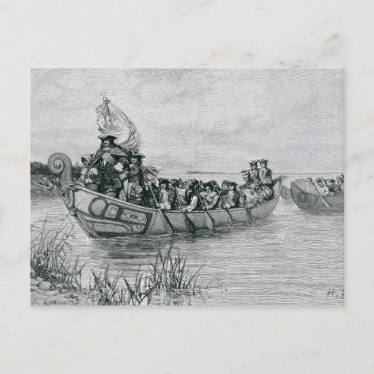 De landing van Cadillac Briefkaart (Voorkant)