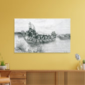 De landing van Cadillac Canvas Afdruk (Insitu (Woonkamer))