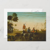 De landing van Columbus, c.1837 (olie op canvas) Briefkaart (Voorkant / Achterkant)