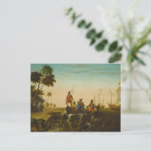 De landing van Columbus, c.1837 (olie op canvas) Briefkaart (Staand voorkant)