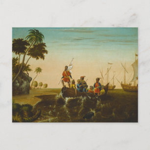 De landing van Columbus, c.1837 (olie op canvas) Briefkaart