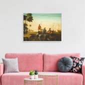 De landing van Columbus, c.1837 (olie op canvas) Canvas Afdruk (Insitu (Woonkamer))