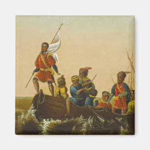 De landing van Columbus, c.1837 (olie op canvas) Magneet