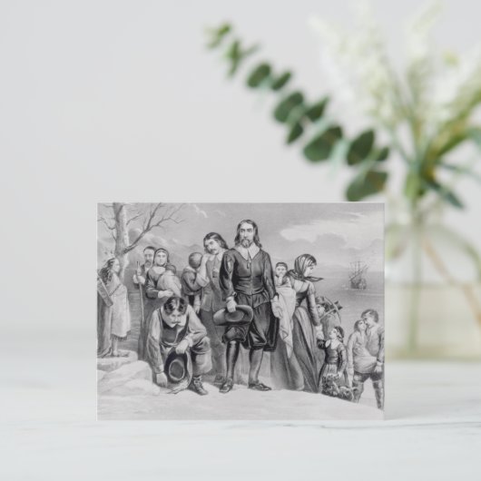 De landing van de pelgrims briefkaart (Staand voorkant)