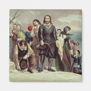 De landing van de pelgrims in Plymouth Magneet