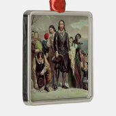 De landing van de pelgrims in Plymouth Metalen Ornament (Rechts)