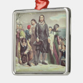 De landing van de pelgrims in Plymouth Metalen Ornament (Links)