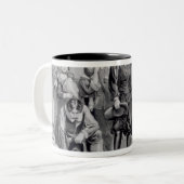 De landing van de pelgrims tweekleurige koffiemok (Voorkant links)