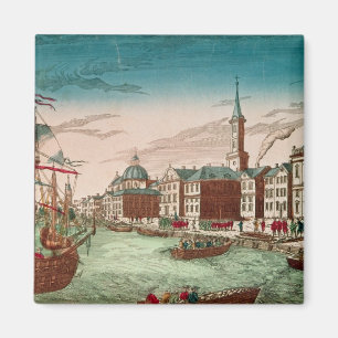 De landing van Engelse troepen in New York Magneet