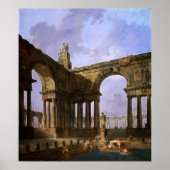 De landingplaats van Hubert Robert Poster (Voorkant)