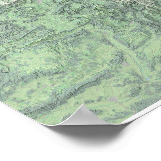 De landschapskaart van de Alpen Poster (Hoek)