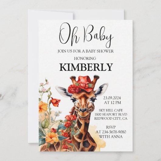 De Lange Hals Giraffe Kaart (Voorkant)