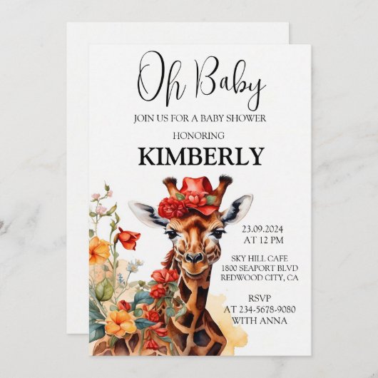 De Lange Hals Giraffe Kaart (Voorkant / Achterkant)