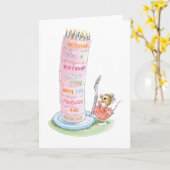 De lange Kaart van de Cake van de Verjaardag (Gele Bloem)