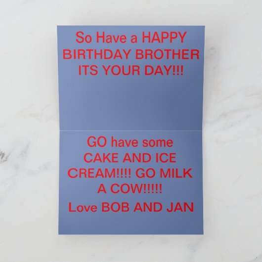 De lange Kaart van de Verjaardag van de Koe van de (Binnen)