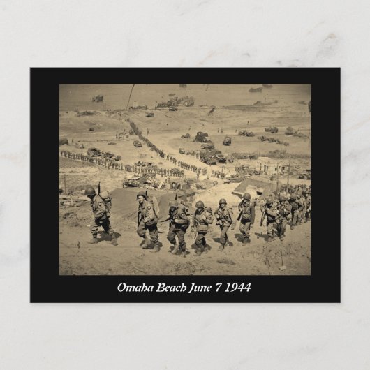 De lange lijn van het strand van Omaha Briefkaart (Voorkant)