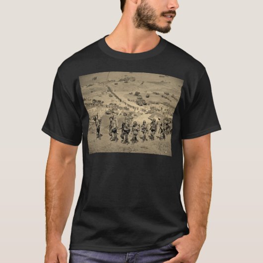 De lange lijn van het strand van Omaha T-shirt (Voorkant)