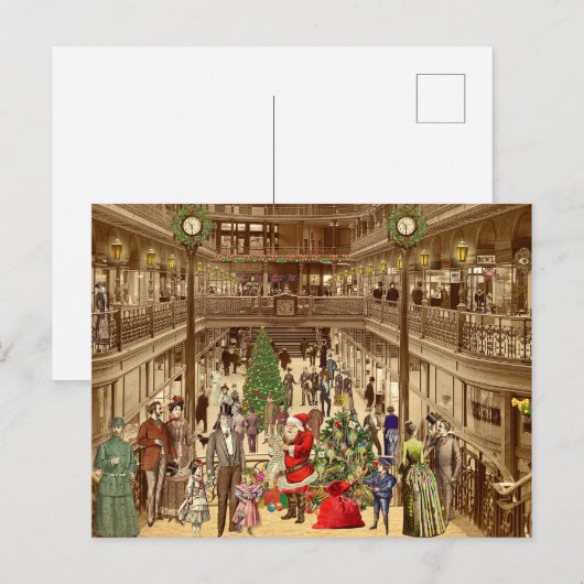 De lange lijst van de kerstman feestdagenkaart (Voorkant / Achterkant)