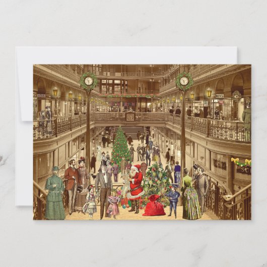 De lange lijst van de kerstman feestdagenkaart (Voorkant)