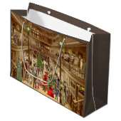 De lange lijst van de kerstman groot cadeauzakje (Voorkant Gekanteld)