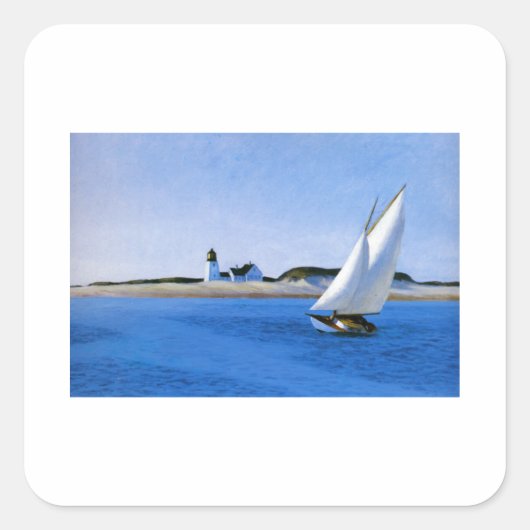 De lange poot - Edward Hopper Vierkante Sticker (Voorkant)