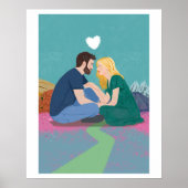 De lange reis van respect, digitale illustratie poster (Voorkant)