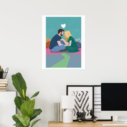 De lange reis van respect, digitale illustratie poster (Thuiskantoor)