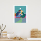 De lange reis van respect, digitale illustratie poster (Keuken)