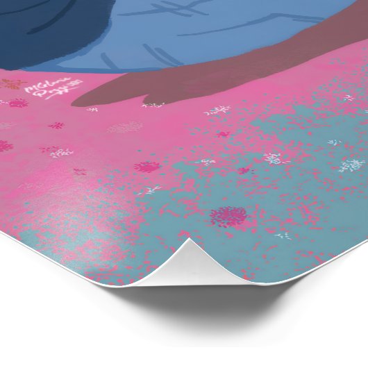 De lange reis van respect Romantische Digitale Pos Perfect Poster (Hoek)