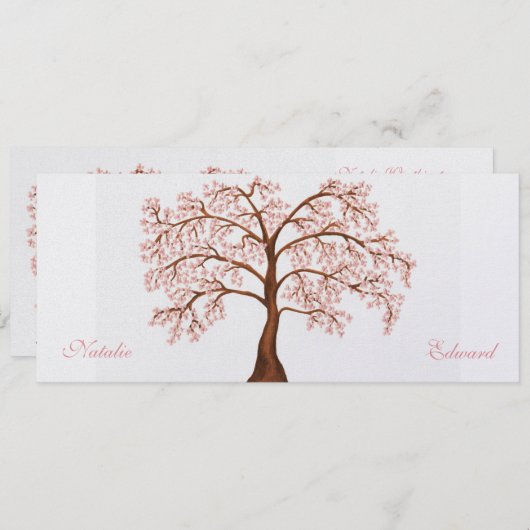 De Lange Uitnodigingen van de Bloesem van de Kers (Voorkant / Achterkant)