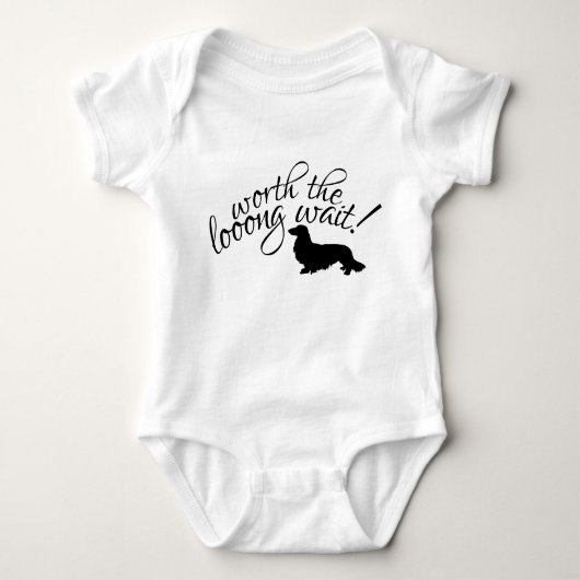 De lange wachttijd van Dachshund Newborn Gift Baby Romper (Voorkant)