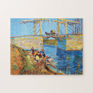 De Langlois-brug in Arles met vrouwen die wassen Legpuzzel