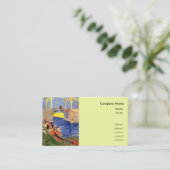 De Langlois-brug in Arles met vrouwen die wassen Visitekaartje (Staand voorkant)