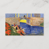 De Langlois-brug in Arles met vrouwen die wassen Visitekaartje (Achterkant)