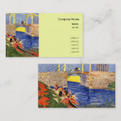 De Langlois-brug in Arles met vrouwen die wassen Visitekaartje (Voorkant / Achterkant)