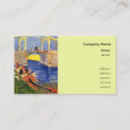 De Langlois-brug in Arles met vrouwen die wassen Visitekaartje