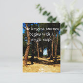 De langste reis begint met één enkele stap briefkaart (Staand voorkant)